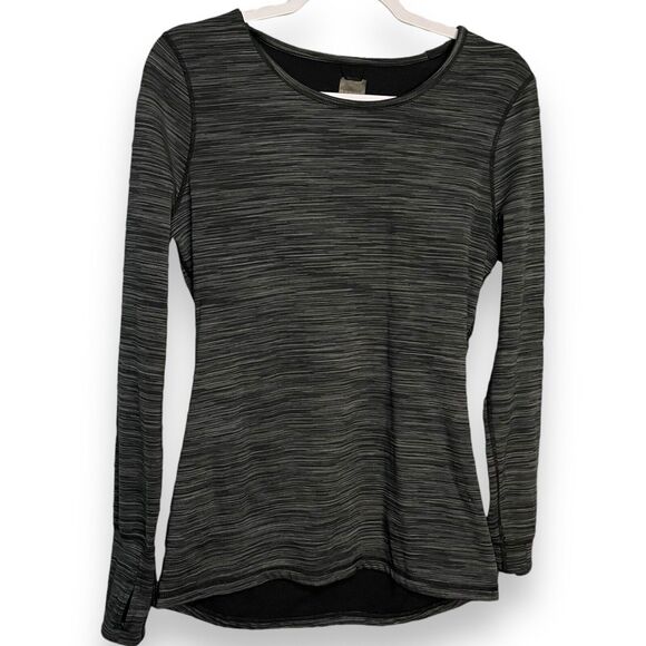 Wander By Hottotties Thumb Hole Athletic Top Women's Medium Gray Space Dye Shirt - Picture 2 of 6
